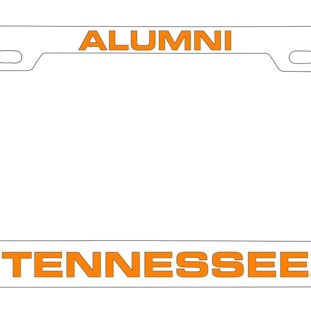Tennessee Alumni Orange on White Metal License Plate Frame (Licensed Product)